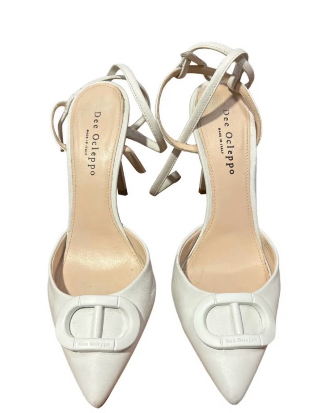 Dee Ocleppo Bianca Leather Fondo LX 105  NIB 40 (US9) IVORY